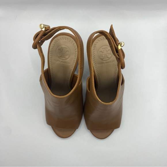 NIB Tory Burch “Grove” Peep-Toe Ankle Booties in Royal Tan Size 5 - Picture 3 of 8